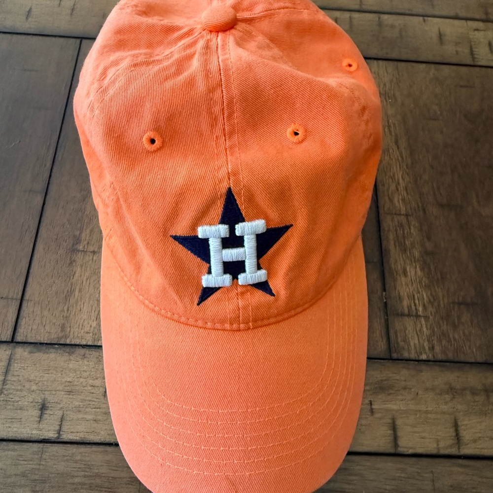 Orange Astros Cap with Star Logo
